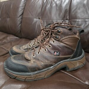 Justin Boots Men's Dark Brown and Black Waterproof Boots